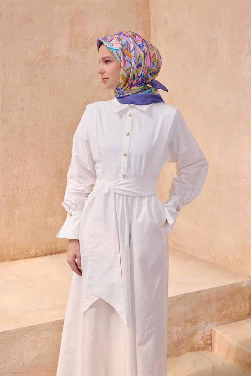 {URUNSEO_TITLE} | BELLI | BELLİ İPEK EŞARP | BELLİ GEOMETRIK DESEN İPEK EŞARP 4119D TWILL - 84