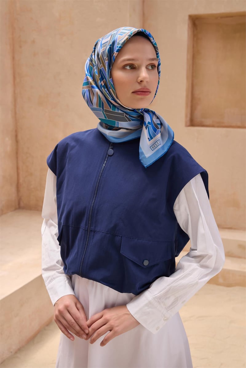 {URUNSEO_TITLE} | BELLI | BELLİ İPEK EŞARP | BELLİ GEOMETRIK DESEN İPEK EŞARP 4119D TWILL - 84