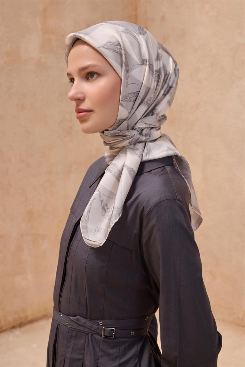 {URUNSEO_TITLE} | BELLI | BELLİ İPEK EŞARP | BELLİ GEOMETRIK DESEN İPEK EŞARP 4123D TWILL - 60