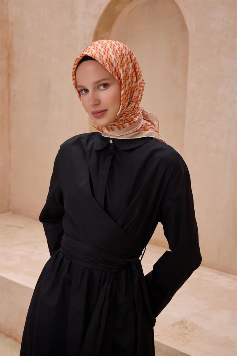 {URUNSEO_TITLE} | BELLI | BELLİ İPEK EŞARP | BELLİ GEOMETRIK DESEN İPEK EŞARP 4124D TWILL - 86