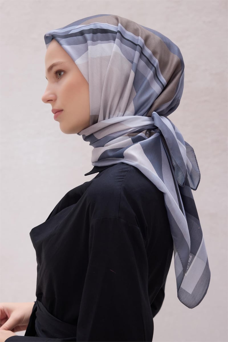 {URUNSEO_TITLE} | BELLI | POLYESTER EŞARP | BELLİ GEOMETRİK DESEN NOVA ANTRASİT EŞARP 1015