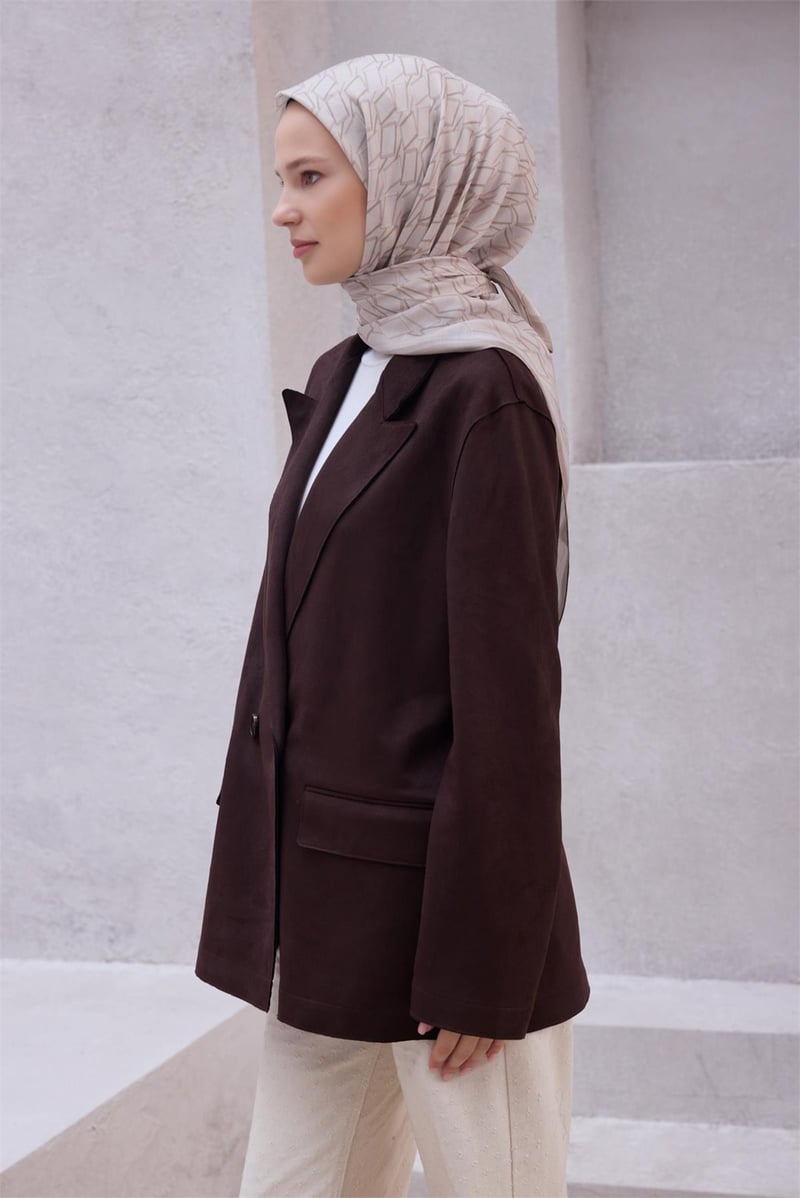 {URUNSEO_TITLE} | BELLI | POLYESTER EŞARP | BELLİ GEOMETRİK DESEN NOVA BEJ EŞARP 1014