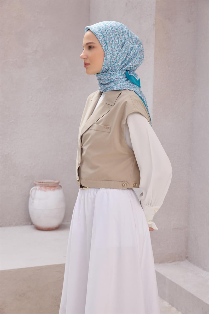 {URUNSEO_TITLE} | BELLI | POLYESTER EŞARP | BELLİ GEOMETRİK DESEN NOVA MİNT EŞARP 1007