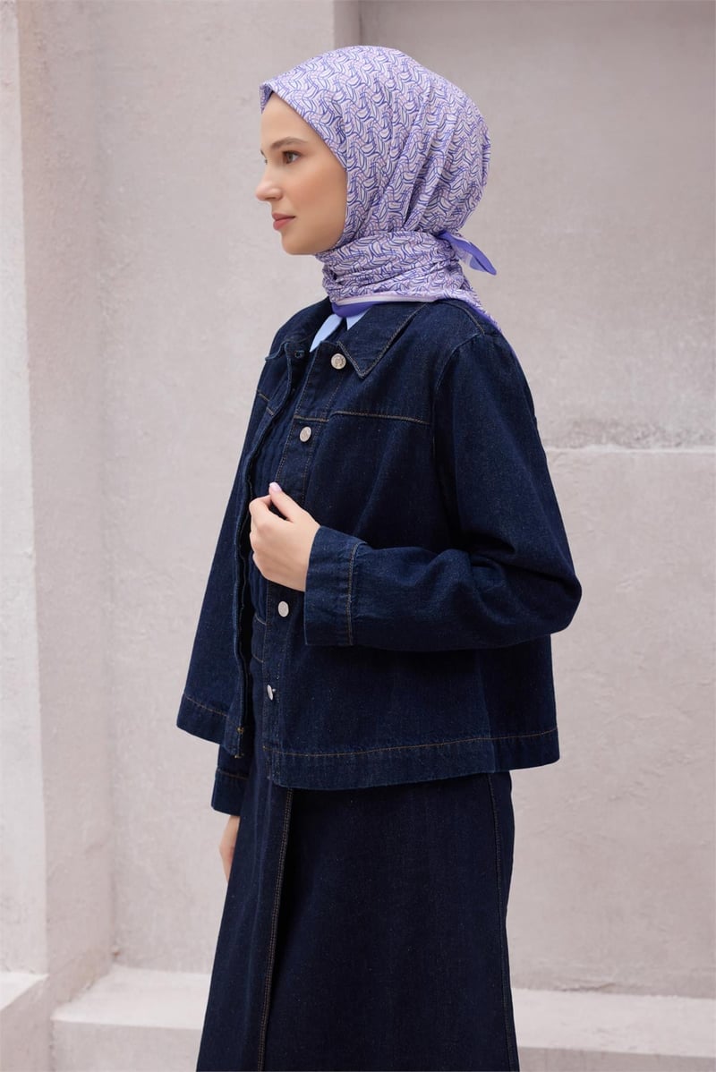 {URUNSEO_TITLE} | BELLI | POLYESTER EŞARP | BELLİ GEOMETRİK DESEN NOVA MOR EŞARP 1007