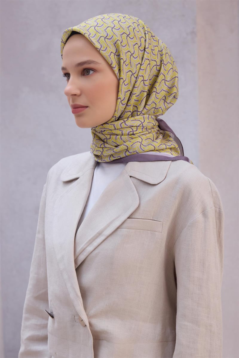 {URUNSEO_TITLE} | BELLI | POLYESTER EŞARP | BELLİ GEOMETRİK DESEN NOVA MÜRDÜM EŞARP 1007