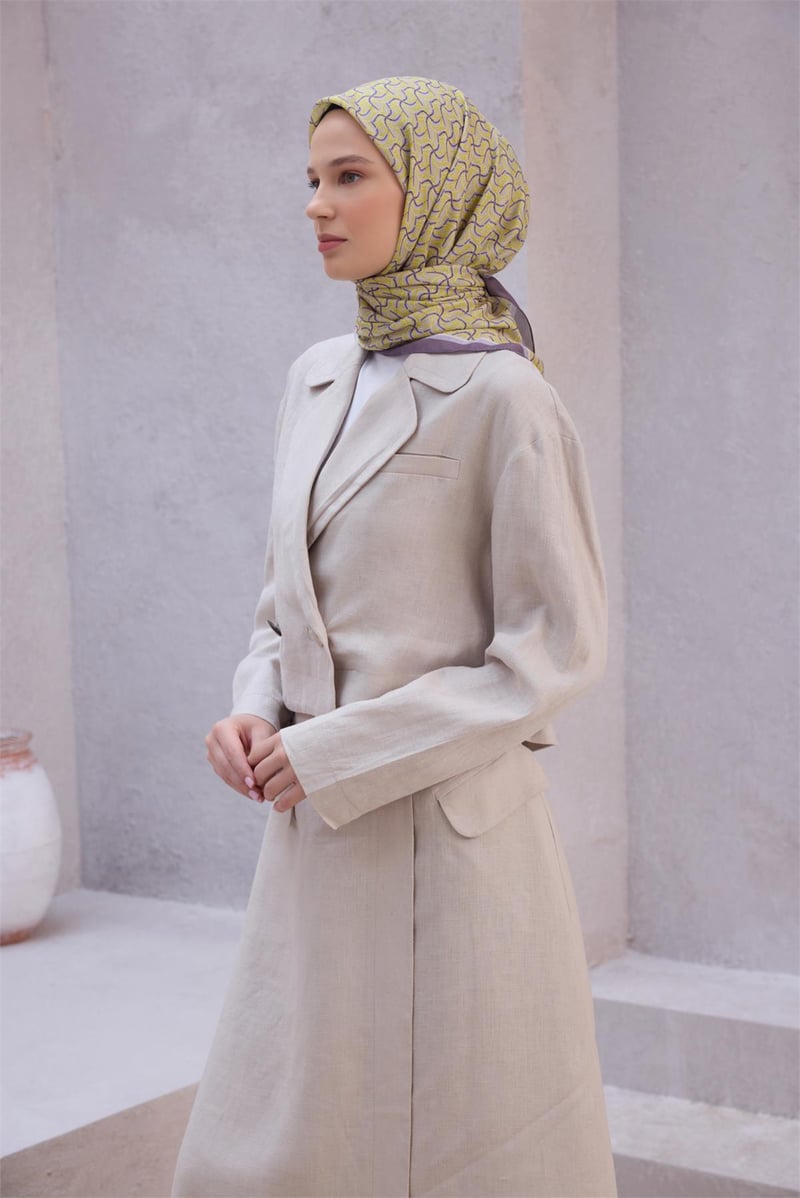 {URUNSEO_TITLE} | BELLI | POLYESTER EŞARP | BELLİ GEOMETRİK DESEN NOVA MÜRDÜM EŞARP 1007