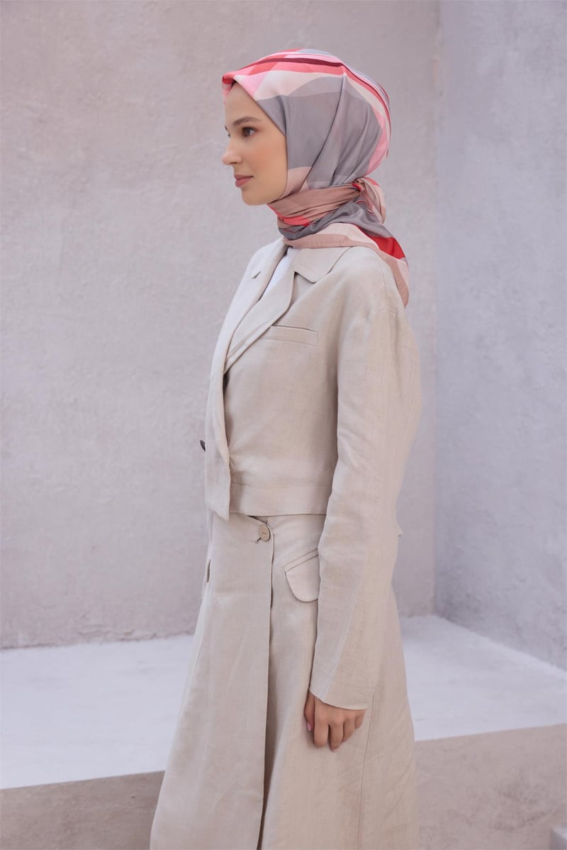 {URUNSEO_TITLE} | BELLI | POLYESTER EŞARP | BELLİ GEOMETRİK DESEN NOVA NAR ÇİÇEĞİ EŞARP 1015