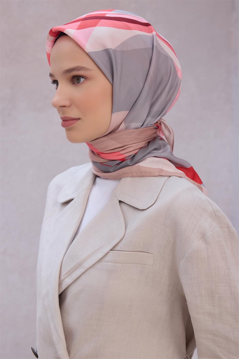 {URUNSEO_TITLE} | BELLI | POLYESTER EŞARP | BELLİ GEOMETRİK DESEN NOVA NAR ÇİÇEĞİ EŞARP 1015