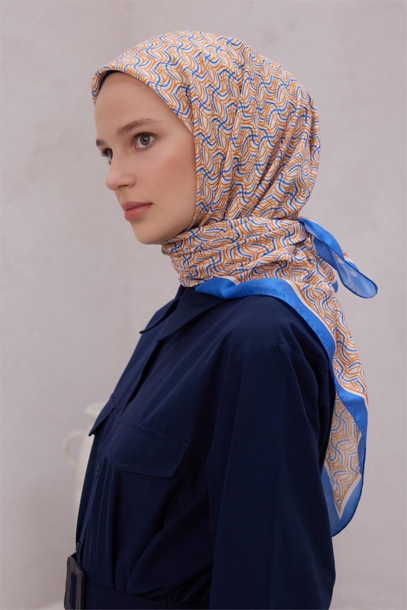 {URUNSEO_TITLE} | BELLI | POLYESTER EŞARP | BELLİ GEOMETRİK DESEN NOVA SAKS EŞARP 1007