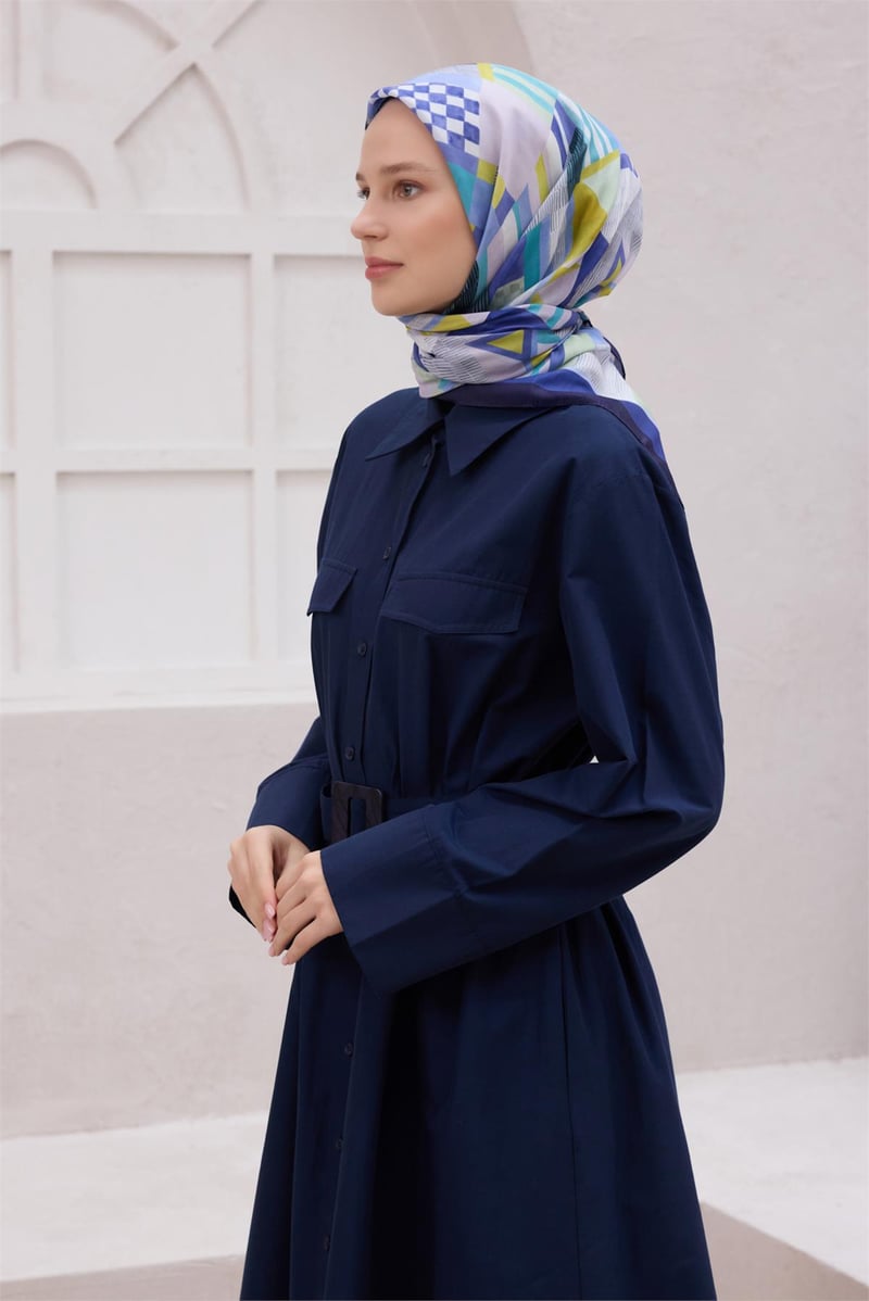 {URUNSEO_TITLE} | BELLI | POLYESTER EŞARP | BELLİ GEOMETRİK DESEN NOVA SAKS EŞARP 1010