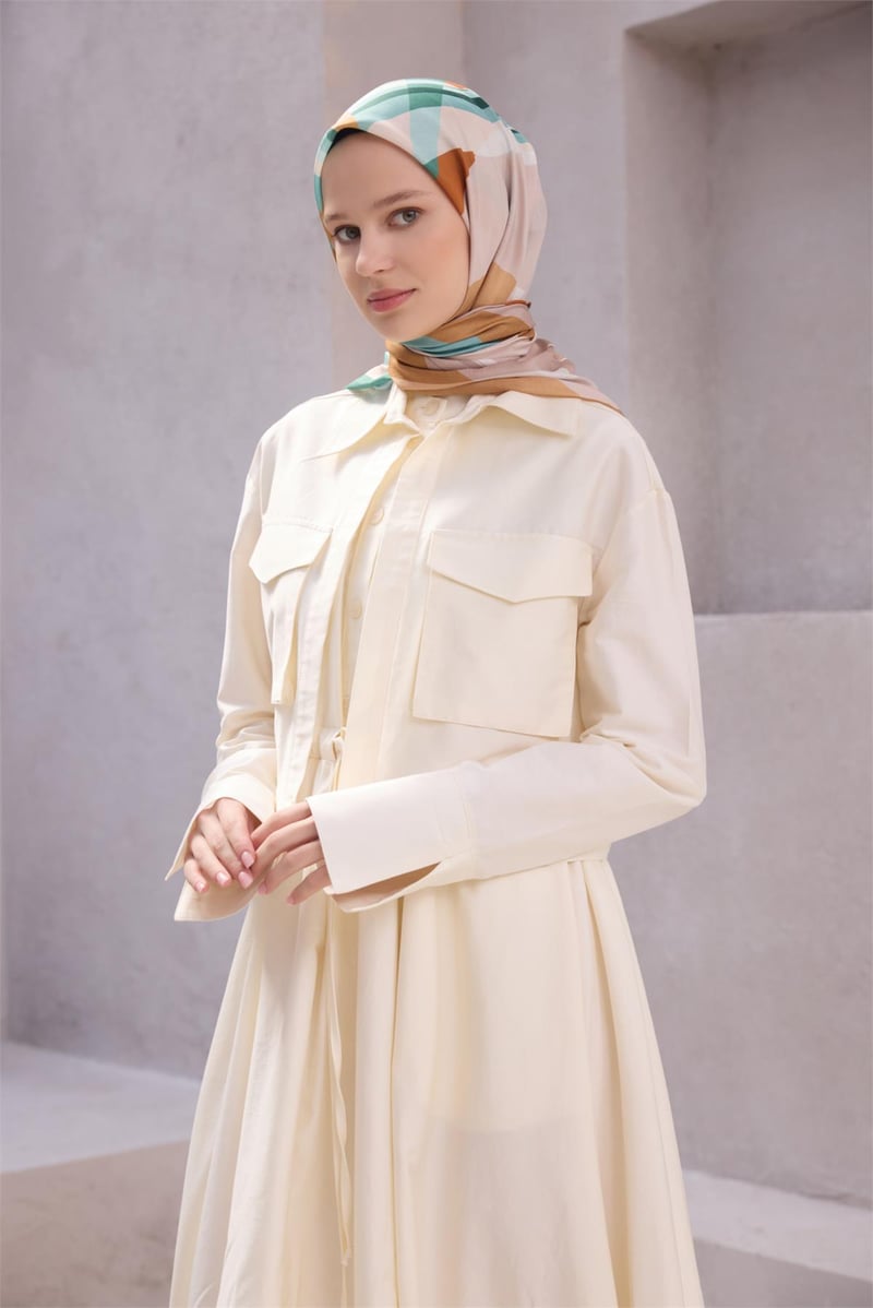 {URUNSEO_TITLE} | BELLI | POLYESTER EŞARP | BELLİ GEOMETRİK DESEN NOVA ZÜMRÜT EŞARP 1015