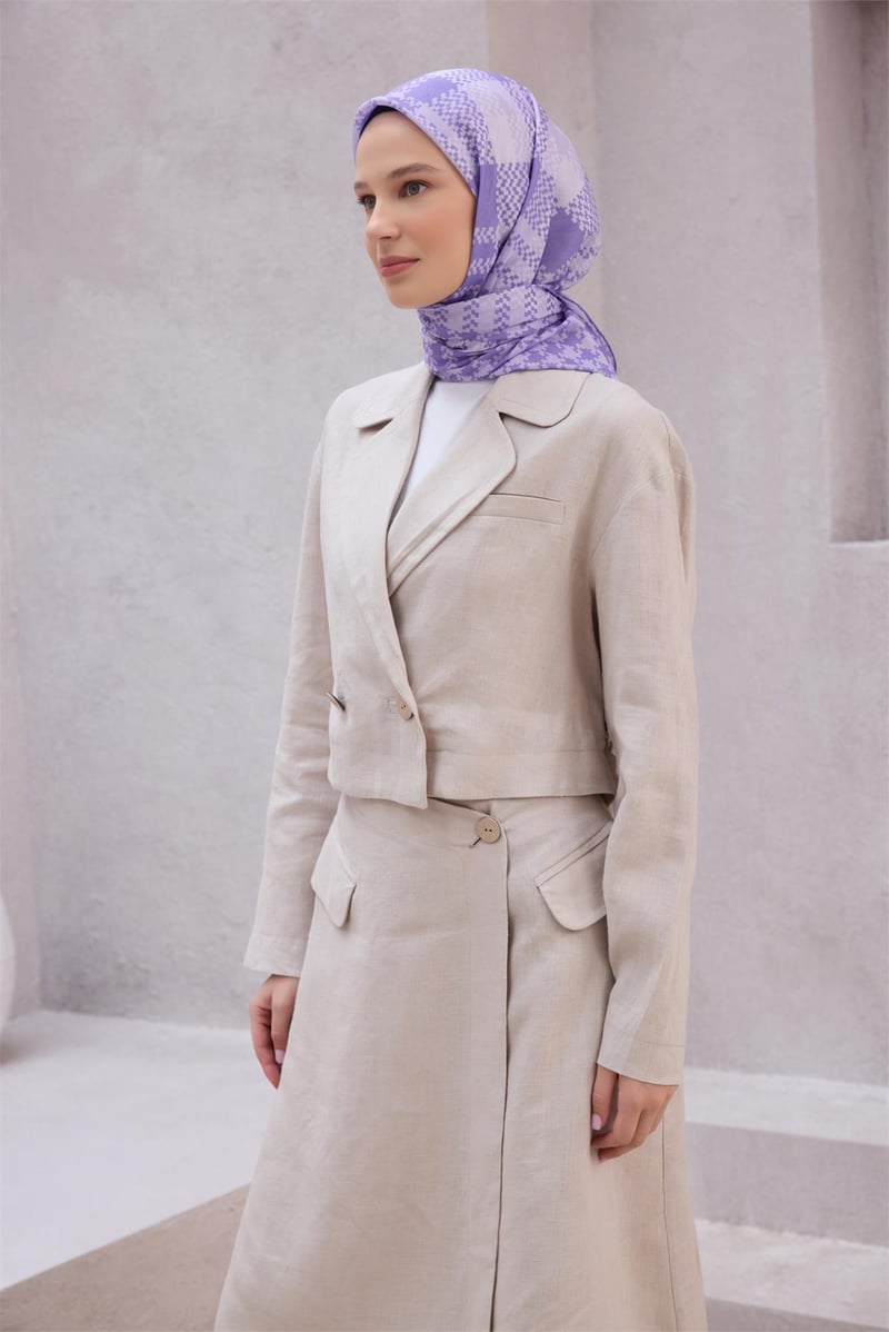 {URUNSEO_TITLE} | BELLI | POLYESTER EŞARP | BELLİ KAZAYAĞI DESENİ NOVA LİLA EŞARP 1000