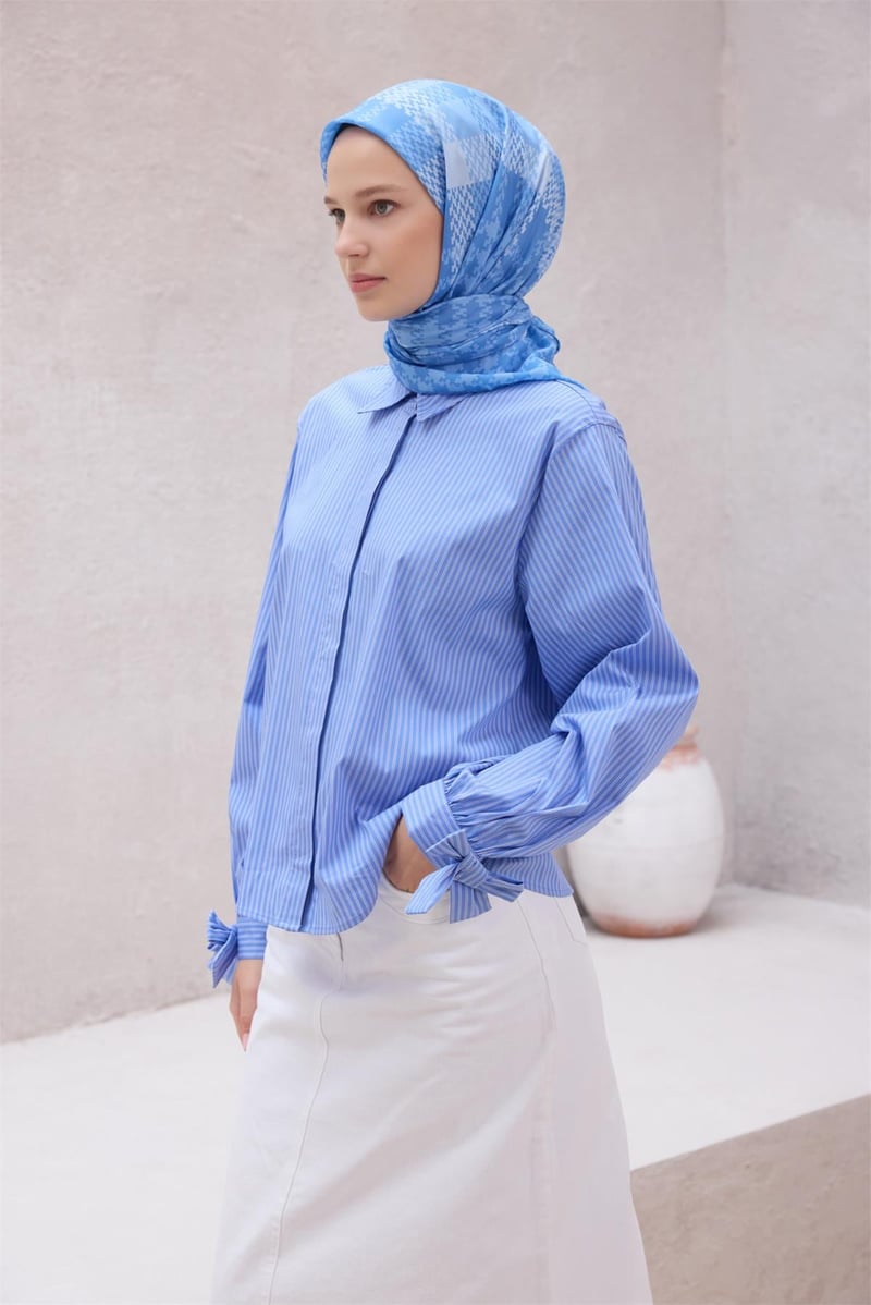 {URUNSEO_TITLE} | BELLI | POLYESTER EŞARP | BELLİ KAZAYAĞI DESENİ NOVA MAVİ EŞARP 1000