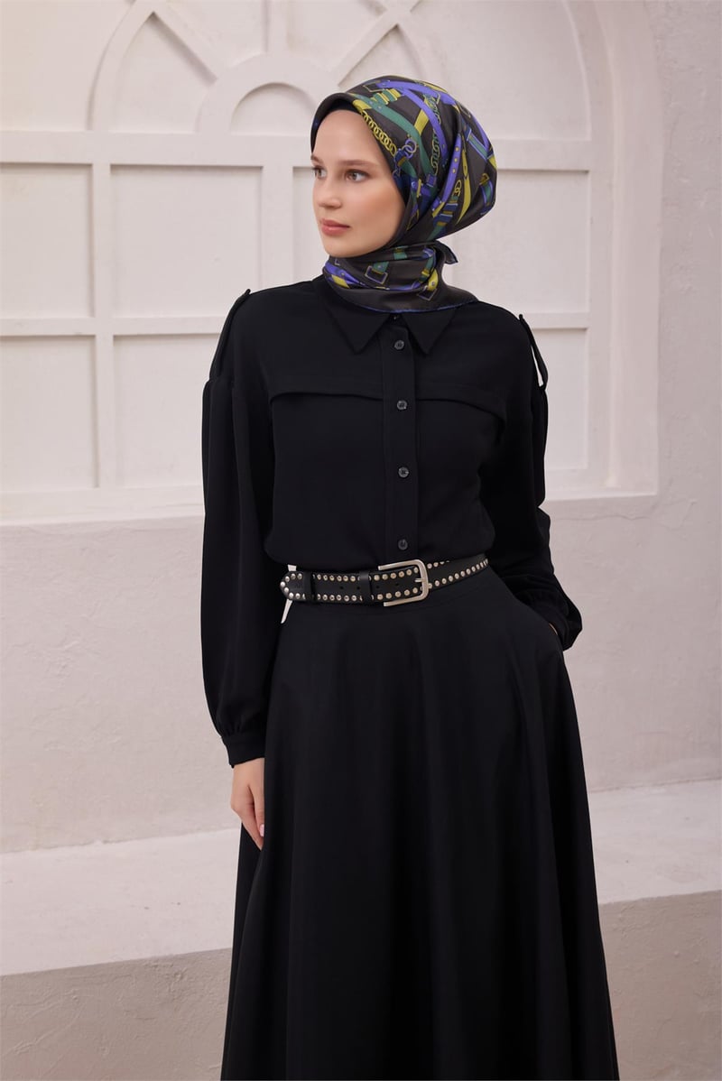 {URUNSEO_TITLE} | BELLI | BELLİ İPEK EŞARP | BELLİ KEMER DESEN İPEK EŞARP 4200D (TWILL) ANTRASİT - 51