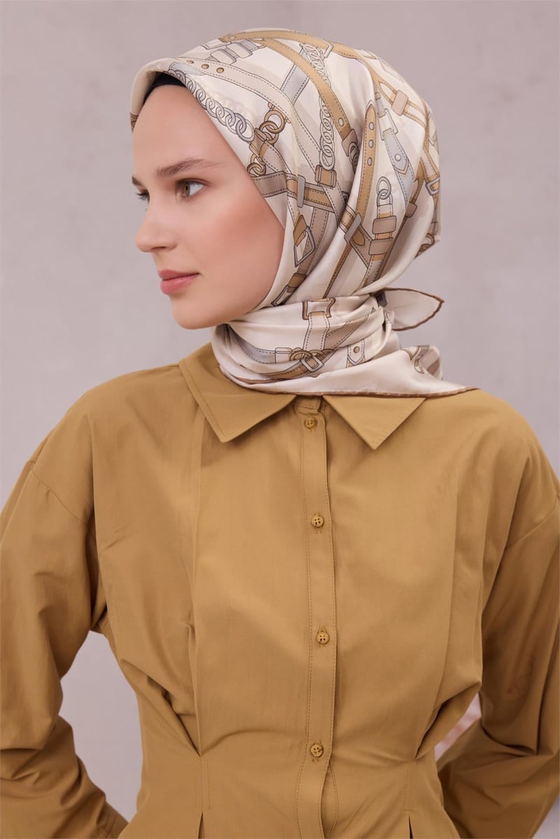 {URUNSEO_TITLE} | BELLI | BELLİ İPEK EŞARP | BELLİ KEMER DESEN İPEK EŞARP 4200D (TWILL) BEJ - 06