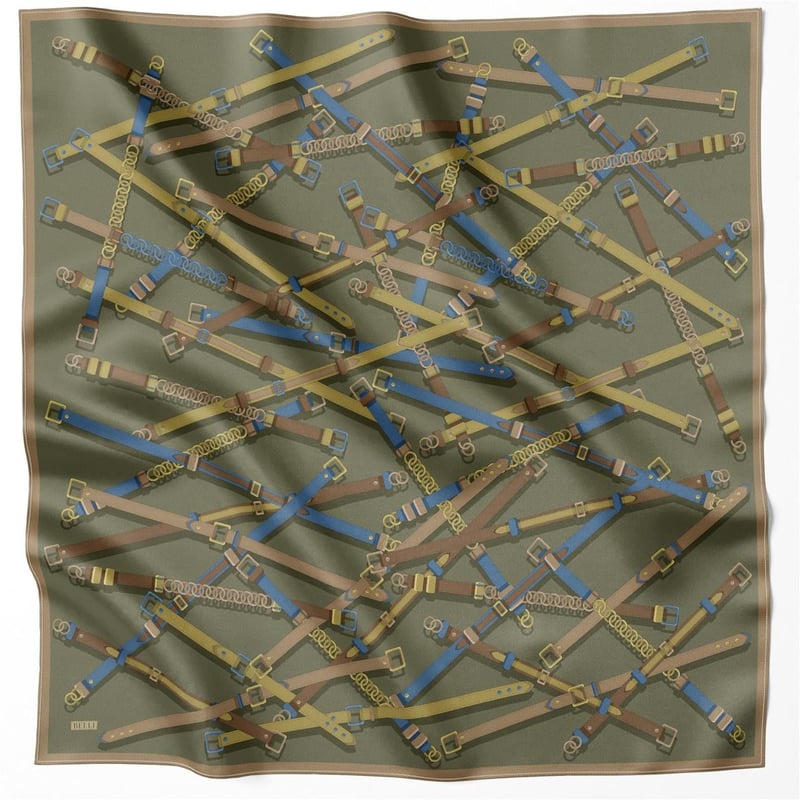 {URUNSEO_TITLE} | BELLI | BELLİ İPEK EŞARP | BELLİ KEMER DESEN İPEK EŞARP 4200D (TWILL) HAKİ - 81