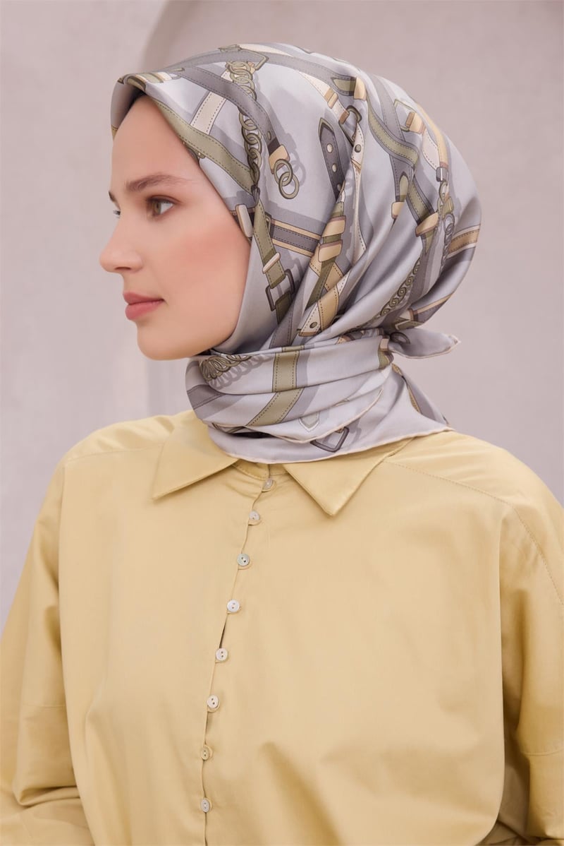 {URUNSEO_TITLE} | BELLI | BELLİ İPEK EŞARP | BELLİ KEMER DESEN İPEK EŞARP 4200D (TWILL) GRİ - 32