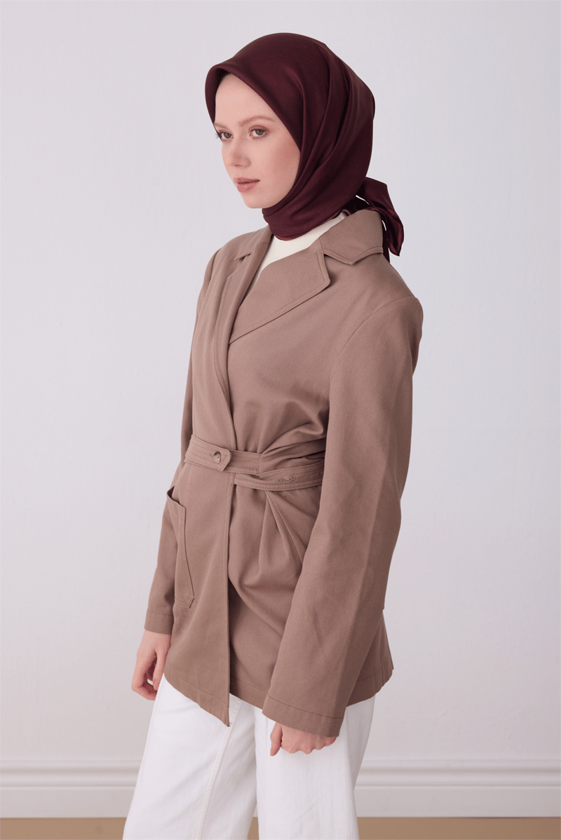 Belli Kırmızı Klasik Desen %100 Twill İpek Eşarp 4305-03