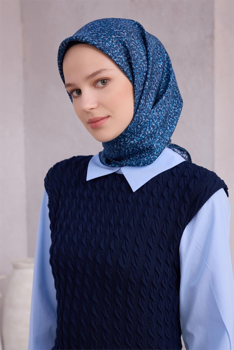 {URUNSEO_TITLE} | BELLI | BELLİ İPEK EŞARP | BELLİ LEOPAR DESEN İPEK EŞARP 4208D (TWILL) LACİVERT - 51