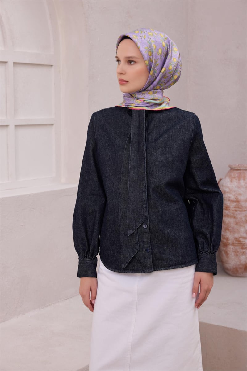 {URUNSEO_TITLE} | BELLI | BELLİ İPEK EŞARP | BELLİ LİMON İPEK EŞARP 4212D (TWILL) LİLA - 55