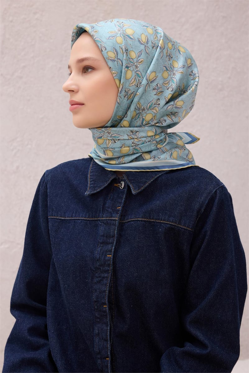 {URUNSEO_TITLE} | BELLI | BELLİ İPEK EŞARP | BELLİ LİMON İPEK EŞARP 4212D (TWILL) MAVİ - 34