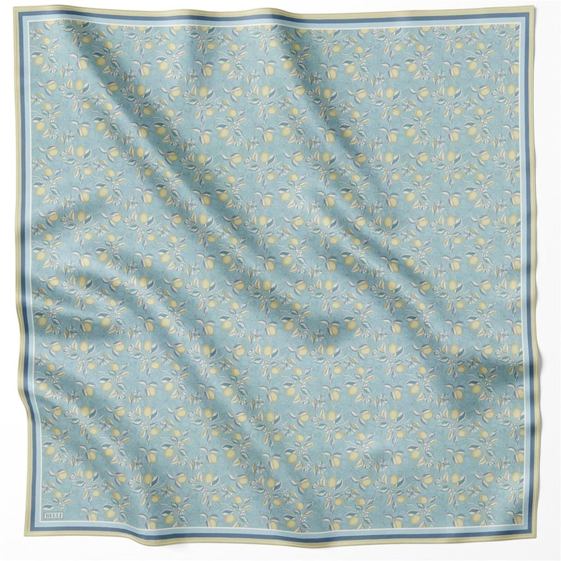 BELLİ LİMON İPEK EŞARP 4212D (TWILL) MAVİ - 34