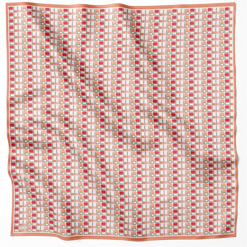 BELLİ LOGO DESEN İPEK EŞARP 4223D (TWILL) KIRMIZI - TURUNCU - 35