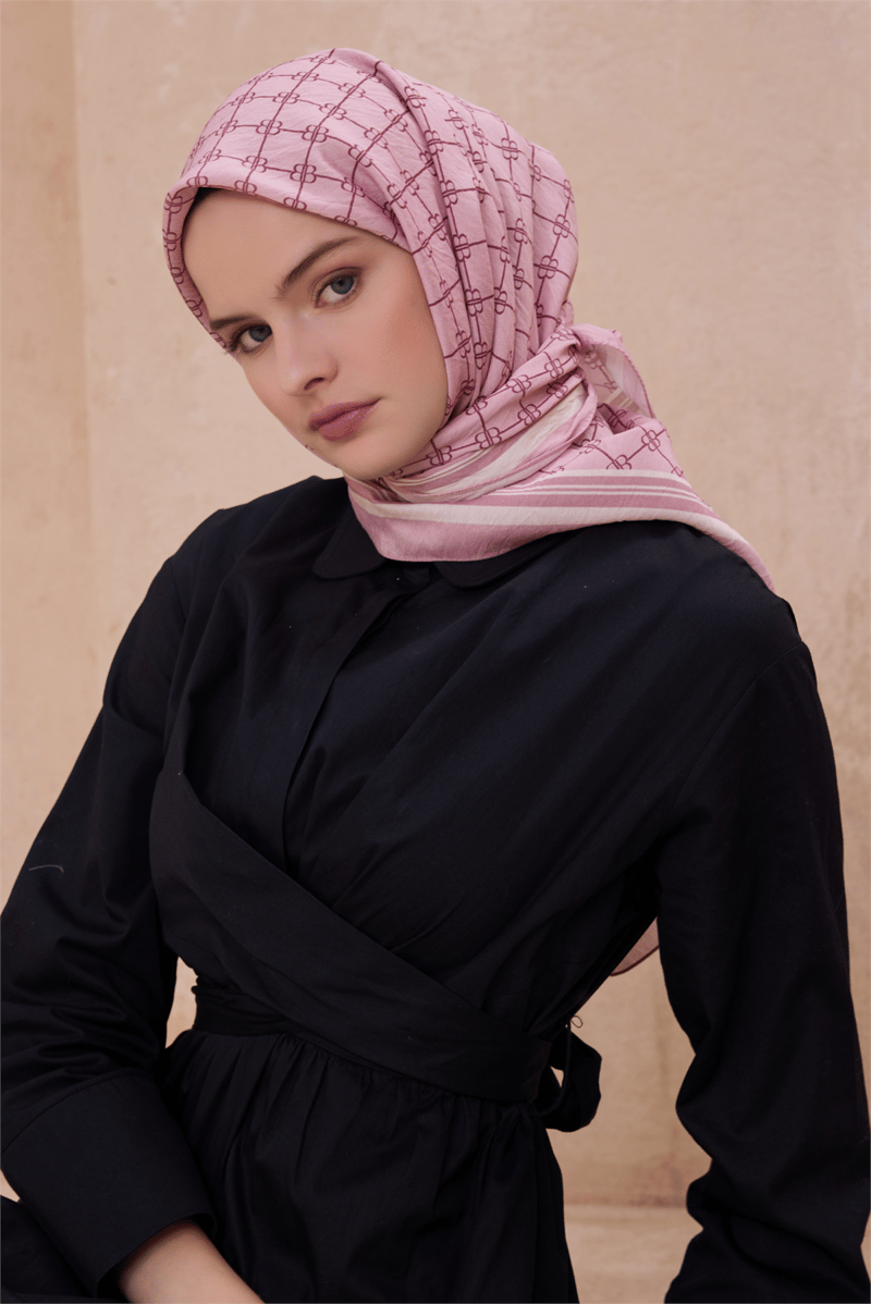 BELLİ LOGO DESEN PAULİSTA BELLİ PEMBESİ EŞARP 11