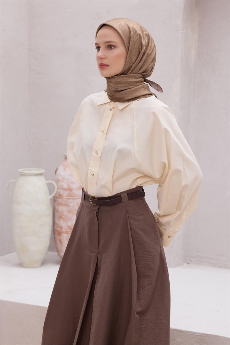 {URUNSEO_TITLE} | BELLI | POLYESTER EŞARP | BELLİ LOGO DESESN J.MONOGRAM SÜLTÜ KAHVE SÜTLÜ KAHVE EŞARP