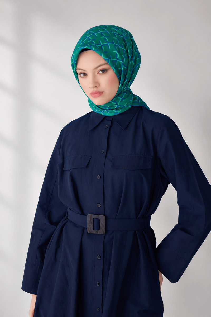 BELLİ MONOGRAM DESEN İPEK EŞARP 4102D TWILL