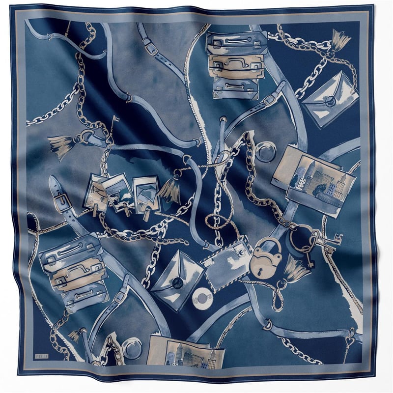 {URUNSEO_TITLE} | BELLI | BELLİ İPEK EŞARP | BELLİ OBJE DESEN İPEK EŞARP 4205D (TWILL) LACİVERT - 84