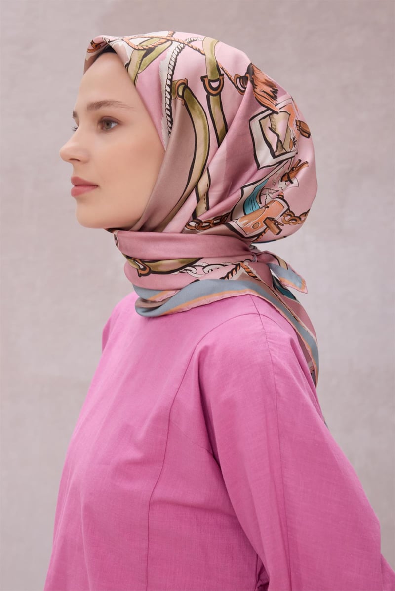 {URUNSEO_TITLE} | BELLI | BELLİ İPEK EŞARP | BELLİ OBJE DESEN İPEK EŞARP 4205D (TWILL) PUDRA - 08