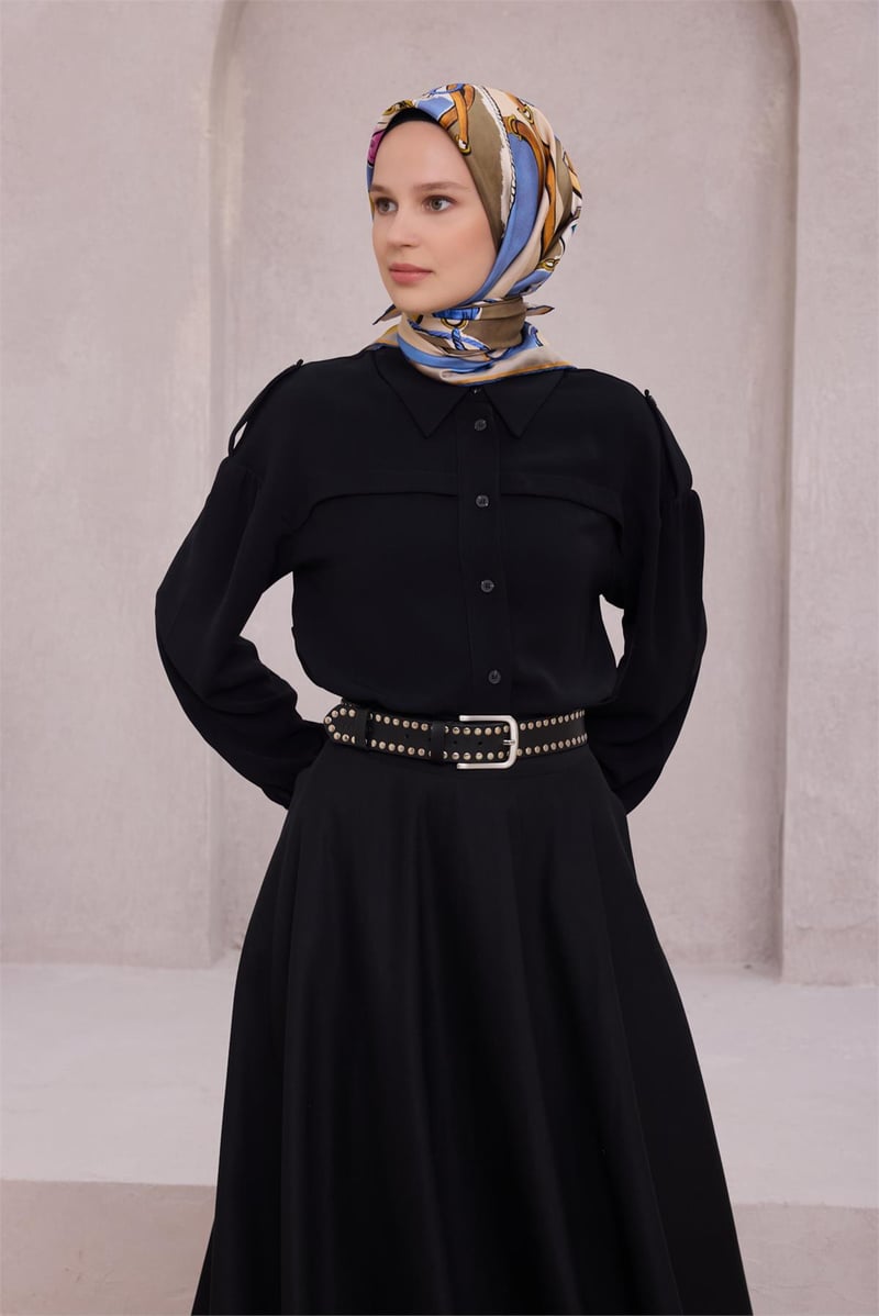 {URUNSEO_TITLE} | BELLI | BELLİ İPEK EŞARP | BELLİ OBJE DESEN İPEK EŞARP 4205D (TWILL) MAVİ - 31