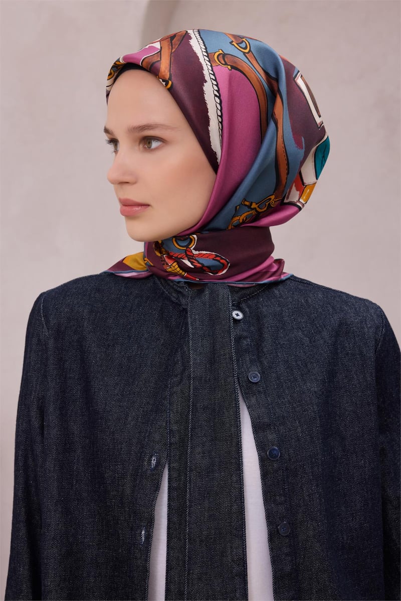 {URUNSEO_TITLE} | BELLI | BELLİ İPEK EŞARP | BELLİ OBJE DESEN İPEK EŞARP 4205D (TWILL) MOR - 51