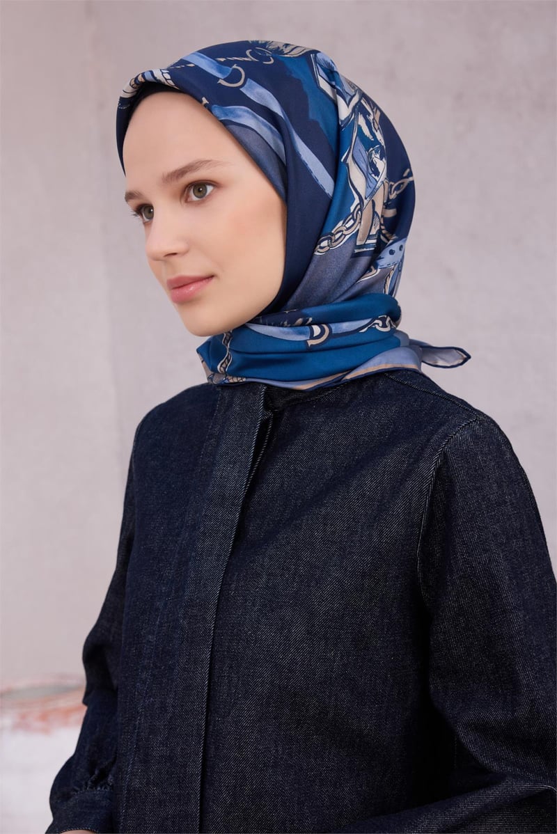 {URUNSEO_TITLE} | BELLI | BELLİ İPEK EŞARP | BELLİ OBJE DESEN İPEK EŞARP 4205D (TWILL) LACİVERT - 84