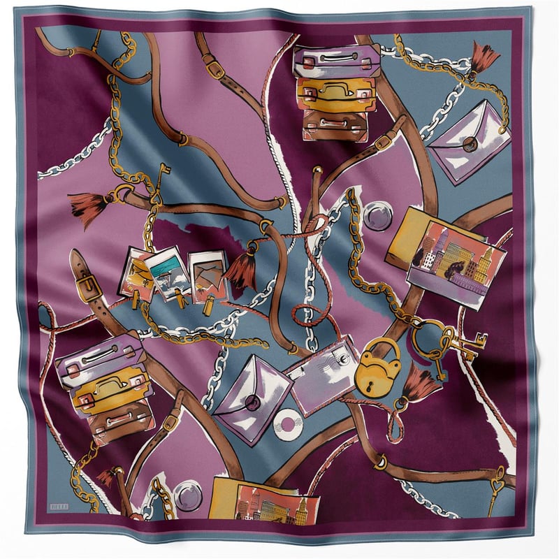 {URUNSEO_TITLE} | BELLI | BELLİ İPEK EŞARP | BELLİ OBJE DESEN İPEK EŞARP 4205D (TWILL) MOR - 51
