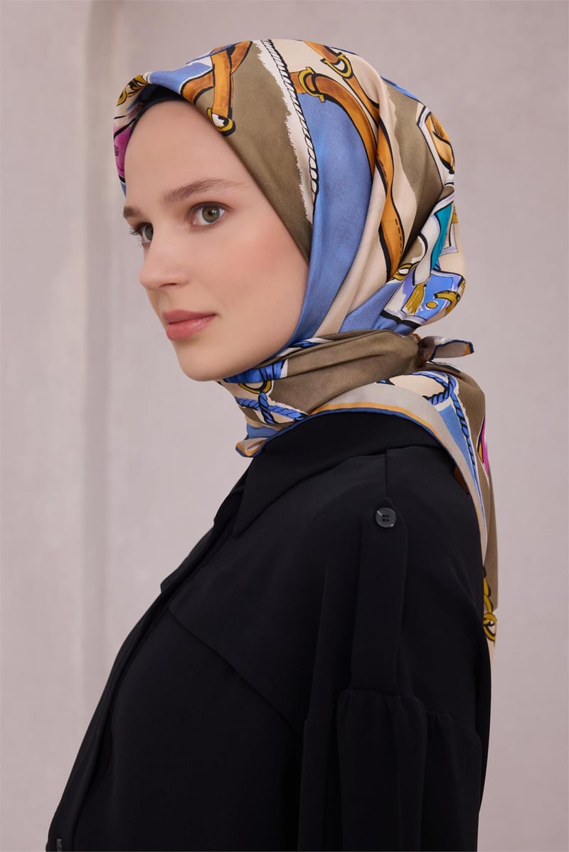 {URUNSEO_TITLE} | BELLI | BELLİ İPEK EŞARP | BELLİ OBJE DESEN İPEK EŞARP 4205D (TWILL) MAVİ - 31