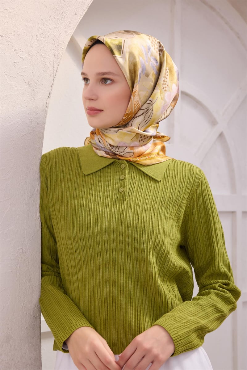 {URUNSEO_TITLE} | BELLI | BELLİ İPEK EŞARP | BELLİ OBJE DESEN İPEK EŞARP 4216D (TWILL) SARI - 56