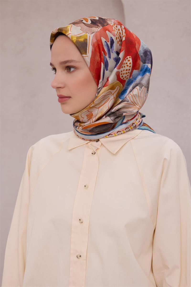 {URUNSEO_TITLE} | BELLI | BELLİ İPEK EŞARP | BELLİ OBJE DESEN İPEK EŞARP 4216D (TWILL) İNDİGO - 05