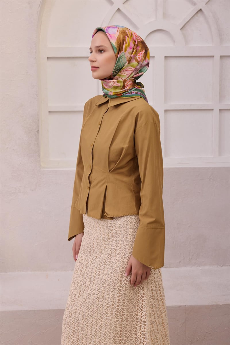{URUNSEO_TITLE} | BELLI | BELLİ İPEK EŞARP | BELLİ OBJE DESEN İPEK EŞARP 4216D (TWILL) YAĞ YEŞİLİ - 02