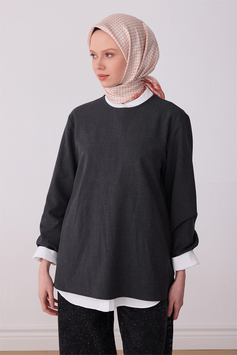 Belli Oranj Klasik Desen %100 Twill İpek Eşarp 4326-06