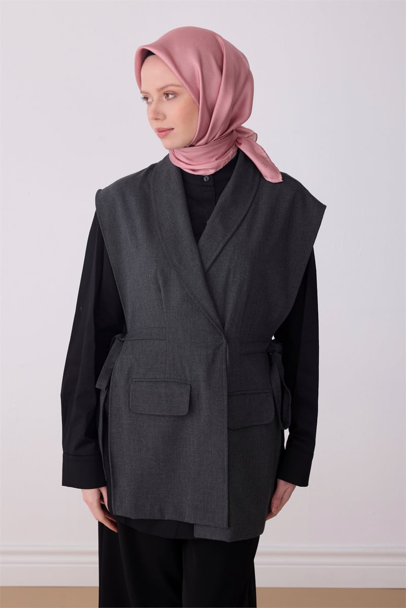 Belli Pembe Klasik Desen %100 Twill İpek Eşarp 4305-84