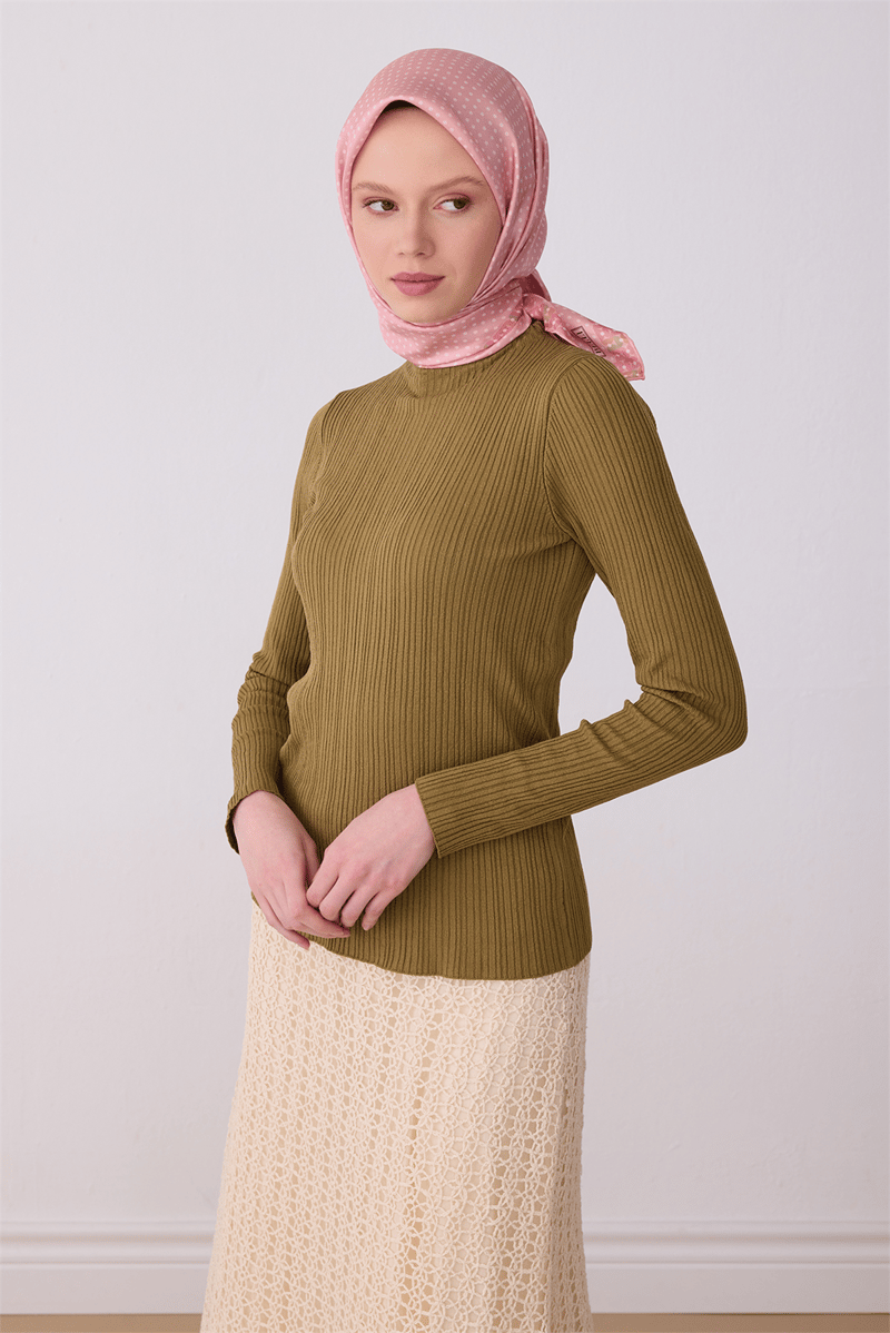 Belli Pembe Klasik Desen %100 Twill İpek Eşarp 4326-01