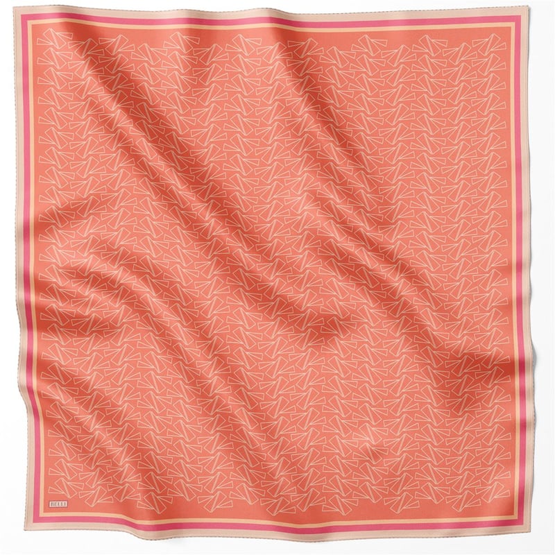 {URUNSEO_TITLE} | BELLI | BELLİ İPEK EŞARP | BELLİ GEOMETRİK DESEN  İPEK EŞARP 4060D-MERCAN (TWİLL) - 80
