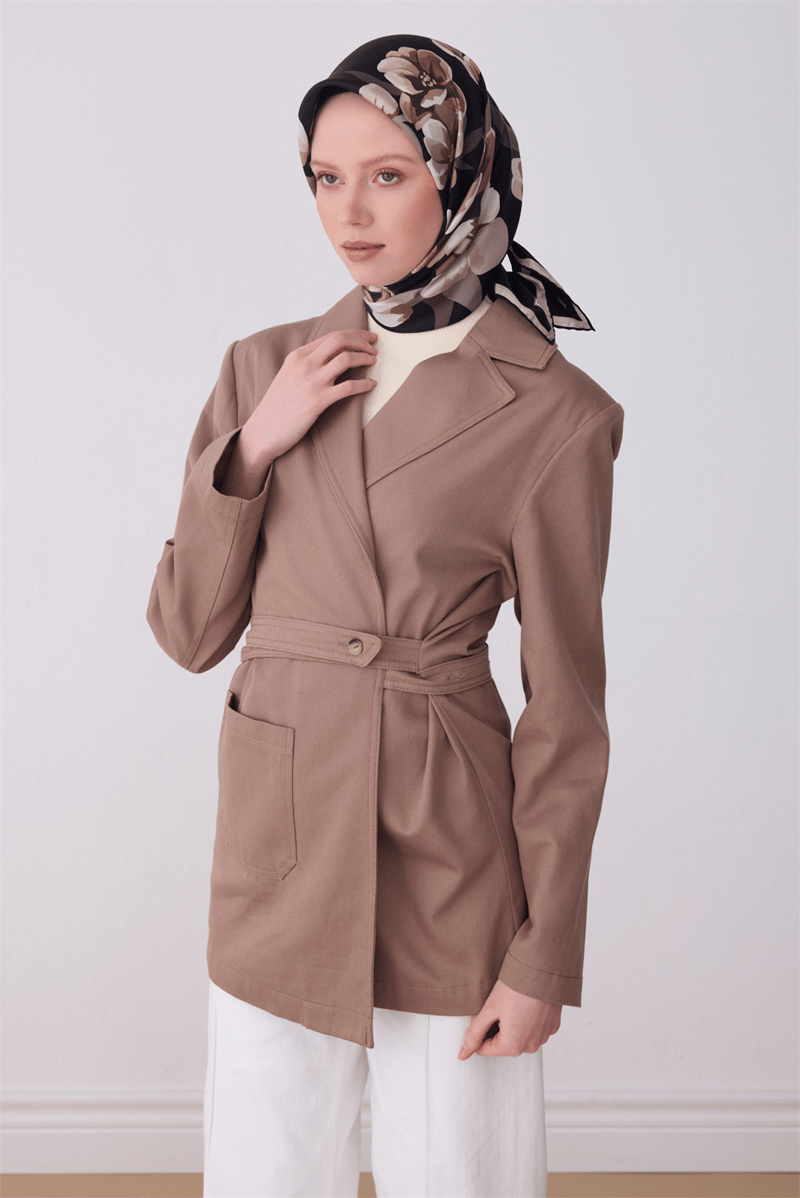 Belli Siyah Çiçek Desen %100 Twill İpek Eşarp 4330-01
