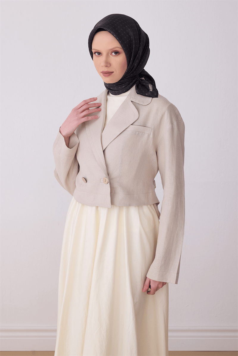 Belli Siyah Klasik Desen %100 Twill İpek Eşarp 4317-86