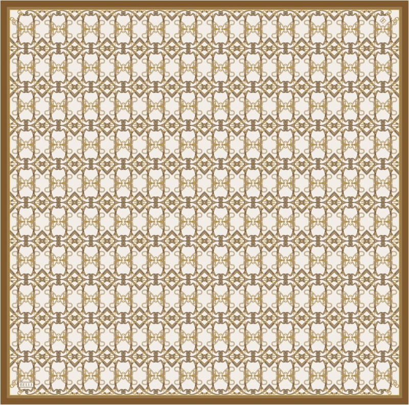 Camel Klasik Desen %100 Twill İpek Eşarp 4328-03