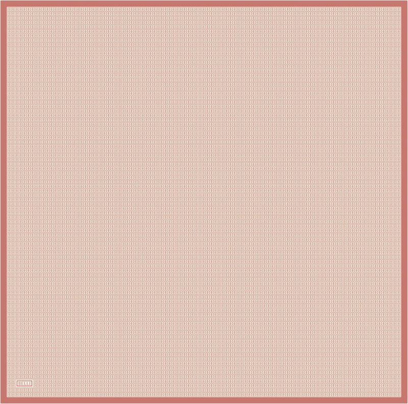 Çok Renkli Monogram Desen %100 Twill İpek Eşarp 4321-84