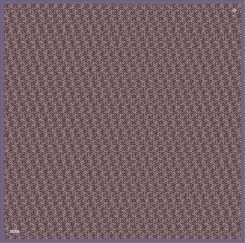 Kahverengi Klasik Desen %100 Twill İpek Eşarp 4317-34