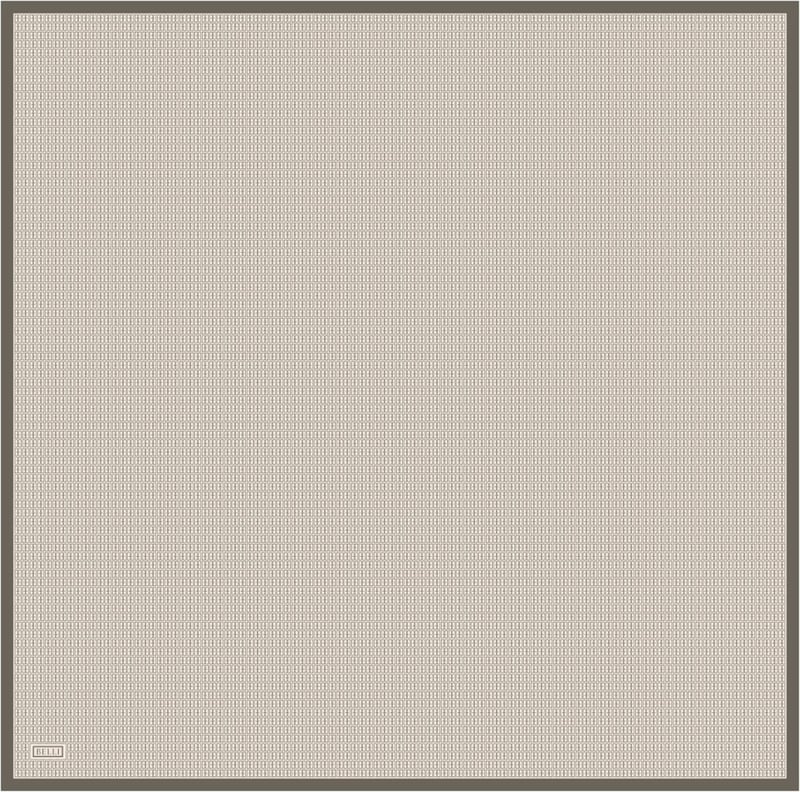 Kahverengi Monogram Desen %100 Twill İpek Eşarp 4321-51